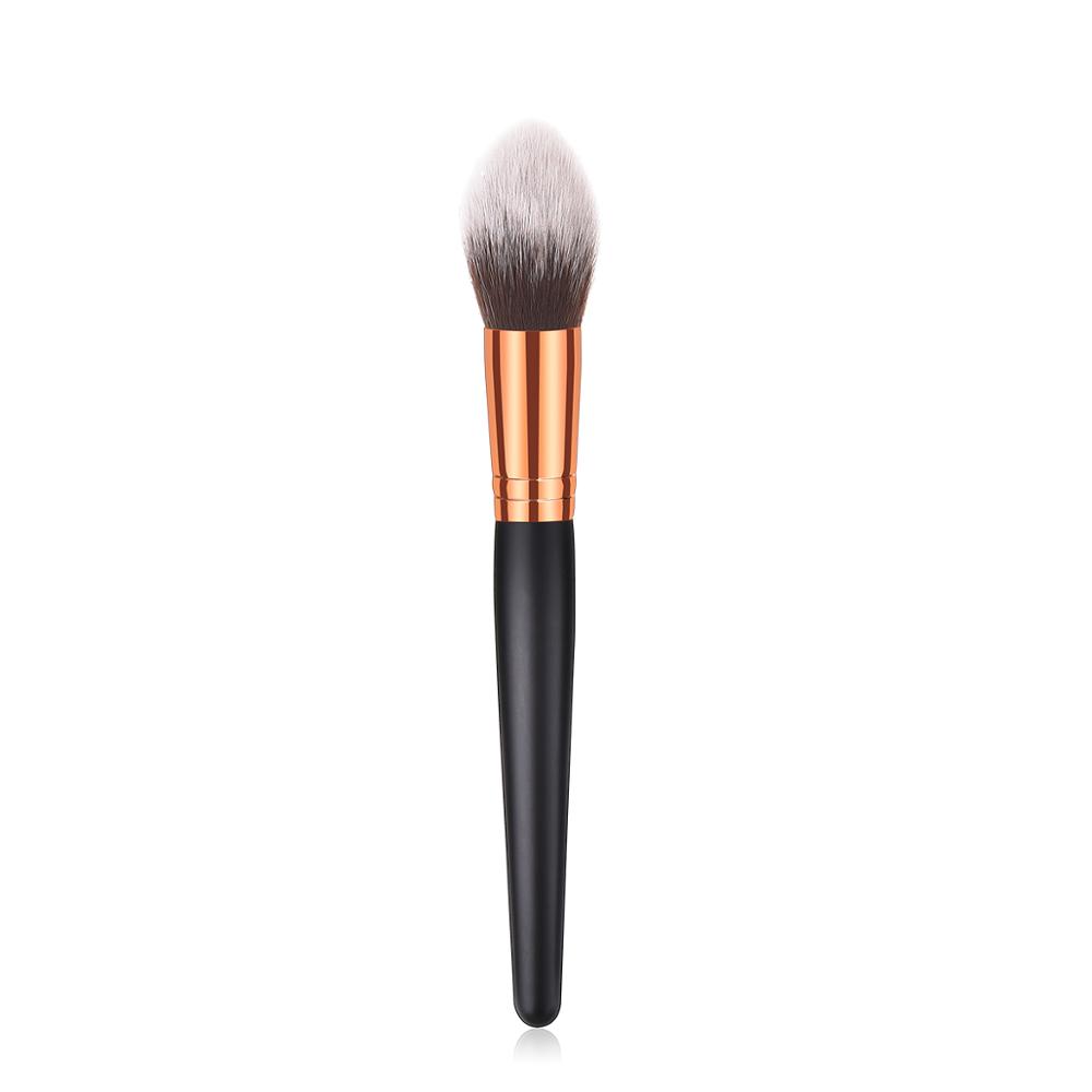 Makeup loose powder brush fluffy hair black handle kabuki flame shape angle blush brush